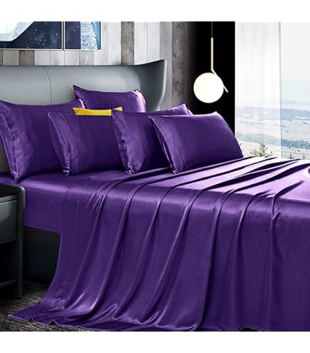 Amazon｜Manyshofu 6点 ダークパープル 布団カバーセット クイーン